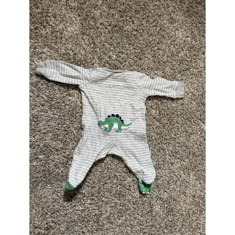 Carter's Dinosaur Sleep & Play Baby Bodysuit Gray Zip Pajama 3M - Picture 7 of 15